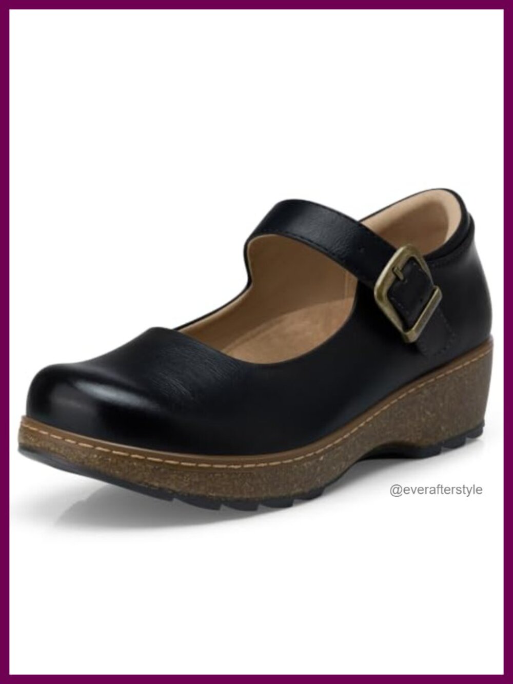 Mary Jane Pumps Faux Leather Arch Support Non-Slip Comfort Work Shoes